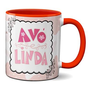 Imagem de Caneca Dia Dos Avós Chaleira e Xícara Fofo Avó Linda (Vermelha)
