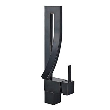 Imagem de Torneira de bacia de latão cromado estilo fashion com alça única torneira misturadora de bacia de cachoeira quente e fria torneiras de banheiro torneira de pia de cachoeira, 5, China