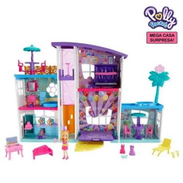 Imagem de Brinquedo Boneca Mega Casa Surpresa Escala Polly Pocket Gfr12 Completa