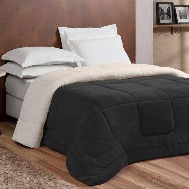 Imagem de Coberdrom Mirage Queen Sherpa E Manta Toque 1 Peça Preto
