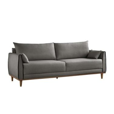 Imagem de sofá 3 lugares fênix linho cinza 220 cm