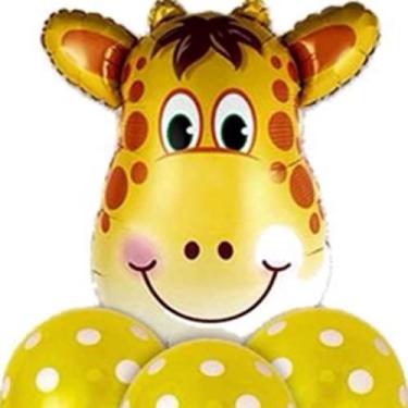 Imagem de Kit Balão Animais Com 6 Bexigas Látex (Girafa)