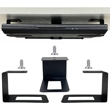 Imagem de AUXPhome (3) Suporte de laptop sob a mesa organizador de suporte para laptop, prateleira de armazenamento de prateleira, adicione em laptops sob a mesa, teclado, roteadores, modems, caixa de cabos, interruptor de rede e mais, acessórios de mesa