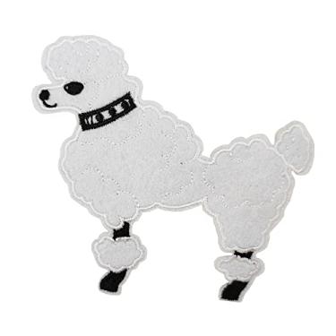 Imagem de ReelFun Saia pequena branca poodle fantasia bordada com ferro no patch 1950 vestido para mulheres faça você mesmo