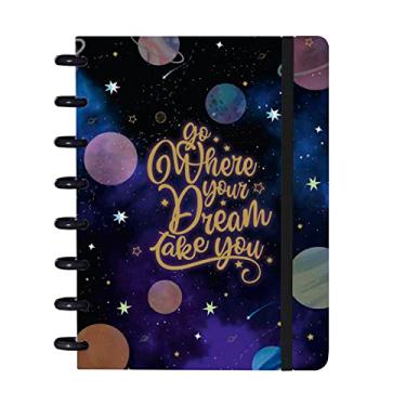 Imagem de Caderno Disco IsCool Inteligente A5 Cosmos Planetas Azul