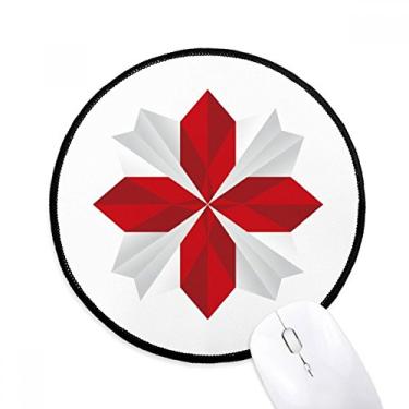 Imagem de DIYthinker Abstrato mas origami flor padrão mouse pad desktop escritório tapete redondo para computador