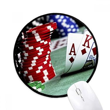 Imagem de DIYthinker Jogo de pôquer espalhado fichas de foto mousepad desktop escritório tapete redondo para computador