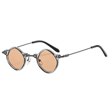 Imagem de Óculos de sol de hip hop quadrados pequenos vintage para mulheres moda diamante liga óculos de sol masculino ultraleve punk óculos masculino, champanhe cinza, tamanho único