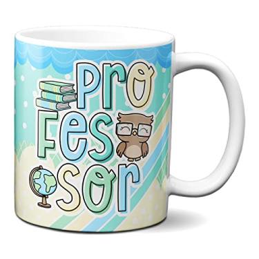 Imagem de Caneca Professor Profissional Coruja Livros Presente Fofo (Branca)