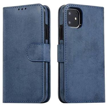 Imagem de Capa Carteira Destacável para iPhone 14 Plus 12 13 11 Couro Folio Book Capa Magnética para Telefone para iPhone 13 Pro Max XS Case, Marinho, Para iPhone 14 Pro