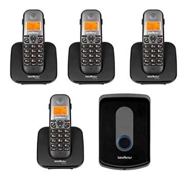 Imagem de Kit Interfone Porteiro Residencial Sem Fio TIS 5010 com Ramal Externo + 04 Ramais Internos para Atendimento