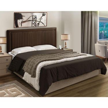 Imagem de Cabeceira Queen Suede Estofada Chocolate Dobuê Berlim