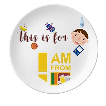 Imagem de Prato de porcelana I Am From Sri Lanka Jantar Redondo Prato Boy Man