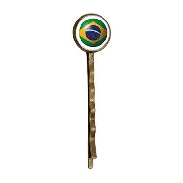 Imagem de Boné de metal retrô com a bandeira nacional do Brasil, futebol americano