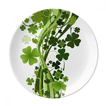 Imagem de Clover Tree Ireland St Patrick's Day Prato de sobremesa decorativo de porcelana 20,32 cm para jantar em casa