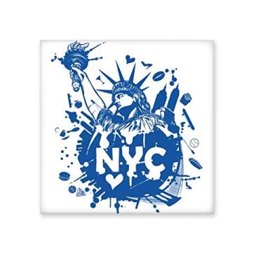 Imagem de Decalque brilhante de azulejo de cerâmica da cidade de Nova York USA of Liberty