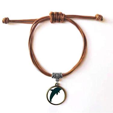 Imagem de Pulseira de couro com corda de golfinho Blue Ocean Streamline