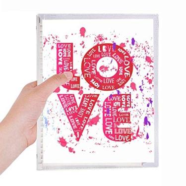 Imagem de Caderno de pintura para dia dos namorados rosa amor folhas soltas diário recarregável artigos de papelaria