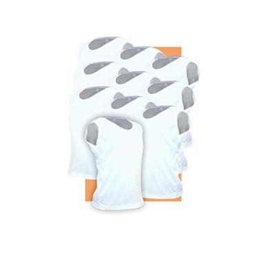 Imagem de Kit 10 Camisetas Lisa Regata infantil Poliéster Branca Tamanho 01