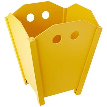 Imagem de Souza & Cia, Cesto para papel, Mdf Amarelo C/Branco (Ref: 3105)