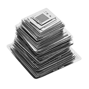 Imagem de Rede de retrabalho BGA, 130pcs Rede de retrabalho universal BGA Estênceis de rede de modelo de aço Kit de conjunto de aquecimento direto para laptop, desktop, etc.
