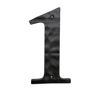 Imagem de Número de placa de casa flutuante 3D de 15 cm, material de ferro fundido, placa de metal 0-9 para uso externo digital à prova d'água, antiferrugem, durável, painel de porta de hotel, preto, montado com parafuso