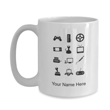 Imagem de Caneca de vídeo game personalizada - Xícara de café de vídeo game - Presentes de vídeo game ideias crianças meninos meninas amam - Caneca de café de 425 g
