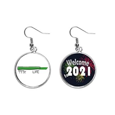 Imagem de Life Energy Progress Bar Percentual Desconhecido Future Immortality Ear Pendants Jewelry 2021 Blessing