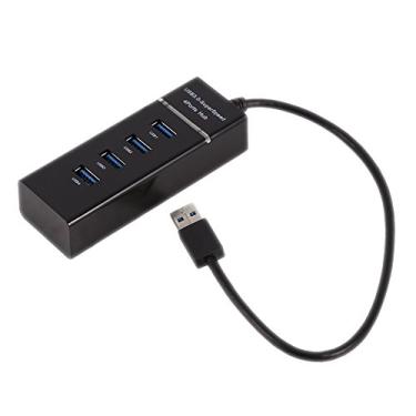 Imagem de High Speed ​​4, Converter Adapter Portable Extender Guitar Cable to Port Usb 3.0 Hub Usb Audio Interface for Macbook Card Reader Black (preto)