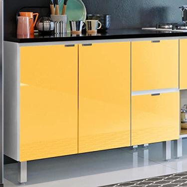 Imagem de Balcão de Cozinha 3 Portas 2 Gavetas Quadria Metalli Amarelo Suécia