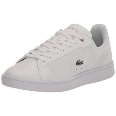 Imagem de Lacoste Tênis feminino Carnaby Pro, Branco/acabamento rosa claro, 36