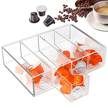 Imagem de Organizador de cápsulas de café,Suporte para cápsulas de café Kcup para gaveta Acrílico | Organizadores de gaveta de suporte de cápsulas de café, suporte de exibição de acrílico transparente Riastvy
