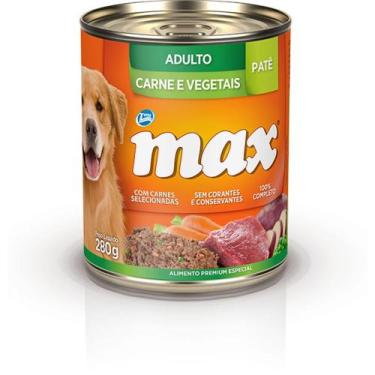 Imagem de Ração Úmida Max Cães Lata Adulto Patê Sabor Carne E Vegetais 280G