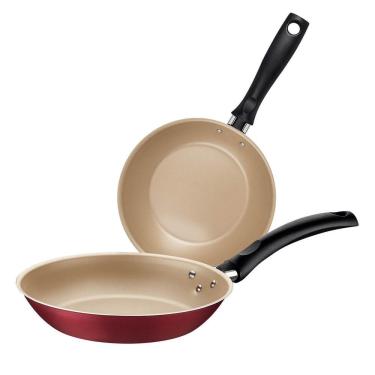 Imagem de Jogo 2 Frigideiras em Alumínio Tramontina Antiaderente Starflon Max Vermelho