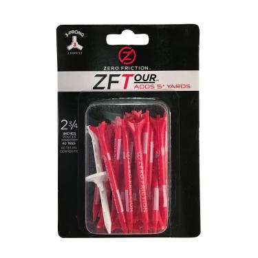 Imagem de Zero Friction Camisetas de golfe Tour 3 garras (6,9 cm, vermelho, pacote com 40)