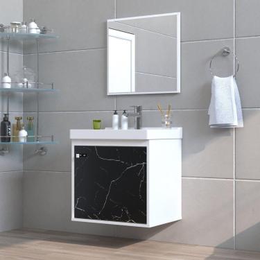 Imagem de Gabinete para Banheiro MDF 40cm com Cuba Veneto Riverzza Preto