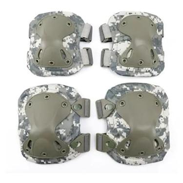 Imagem de Joelheira E Cotoveleira Tática Esportiva Airsoft Paintball (ACU)