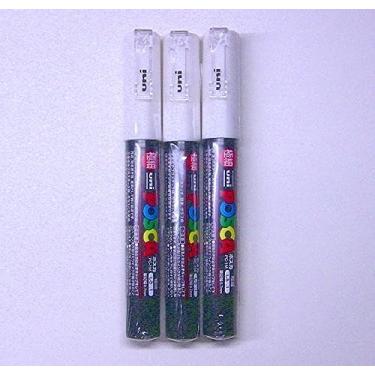 Imagem de Marcador de tinta Uni Posca PC-1M branco, 3 canetas por pacote (importado do Japão) [Pacote original Komainu-Dou]