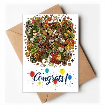 Imagem de DIYthinker Casino Bar Poker Fichas de Cartão Ilustração Jackpot Cartões de Casamento Parabéns Envelopes de Saudação