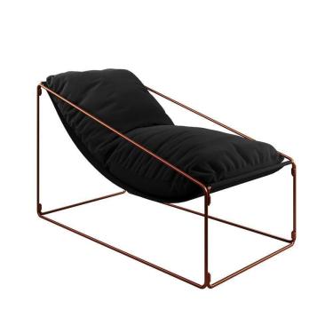Imagem de Espreguiçadeira Industrial Arpoador Com Almofada Cobre E Preto - Cor: Preto