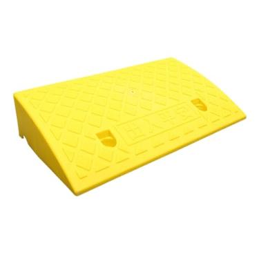 Imagem de Esquirla Entrada de automóveis, rampa de meio-fio, almofada triangular de escalada, rampa de limiar, almofada de rampa de limiar para cadeiras de rodas, amarelo, 50cmx27cmx11cm