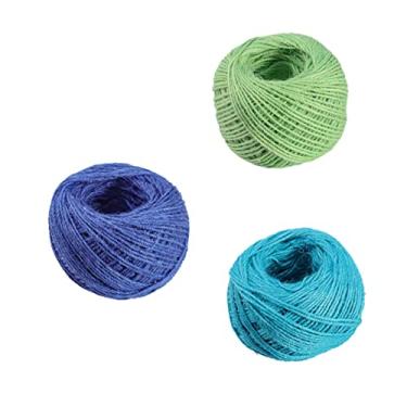 Imagem de Gadpiparty 3 Pecas fio de juta natural fio macramê barbante macramê fio de macramê espesso fita de serapilheira corda de cânhamo colorida fita de cânhamo artificial renda Material grampo