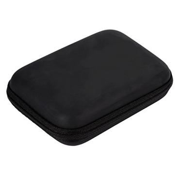 Imagem de Bolsa para fone de ouvido com cabo, pendrive USB 14 x 10 x 3,5 cm, bolsa de armazenamento digital para armazenamento de cabos de dados (preto)