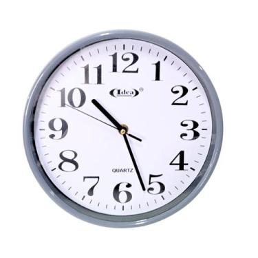 Imagem de Relógio De Parede 24cm Números Pretos Fundo Branco  - Idea