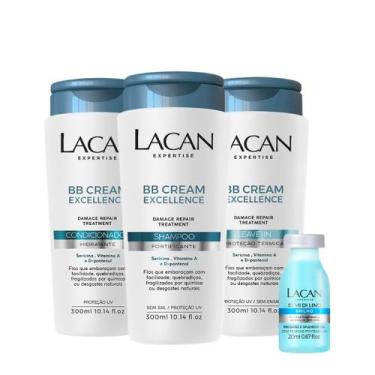 Imagem de Kit Lacan Bb Cream Excellence Shampoo Condicionador Leave-In E Ampola