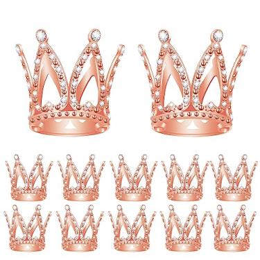 Imagem de MEMOVAN Crown Cake Topper 12pcs Mini Rose Gold Crown Tiny Crown Tiara Cake Ornaments Mini Baby Crown Cake Cupcake Decoration for Wedding Birthday Bridal Baby Shower Queen Princess Cake Photo Party