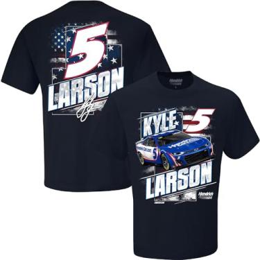 Imagem de Camiseta Chase Elliott #9 NASCAR 2024 NAPA Stars and Stripes Patriotic Classic Navy, Kyle Larson - Hendricks, G