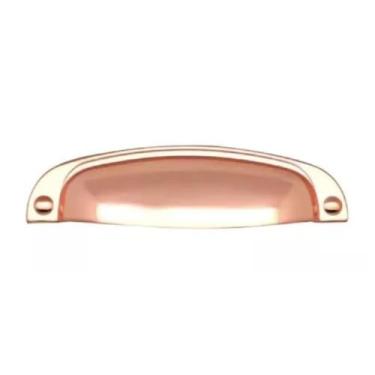 Imagem de Puxador Concha Cozinha Porta Móveis Gaveta Armário Kit Com 6 Unidades (Rose Gold)