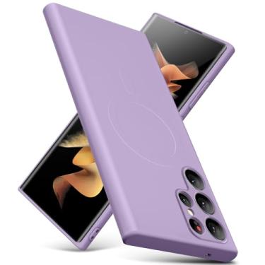 Imagem de YSLBWLE Capa para Samsung Galaxy S22 Ultra, capa fina de silicone líquido, à prova de choque, capa fina e fina para Samsung Galaxy S22 Ultra, capa protetora para câmera de corpo inteiro-cravo roxo 12-sam s22u-11