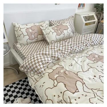 Imagem de Jogo de lençol completo de verão e com travesseiro, conjunto de capa de edredom de cama queen size, lençóis de cama (solteiro E 4 peças)